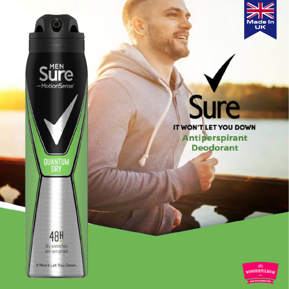Sure Men Quantum Dry Antiperspirant Deodorant 150ml Wonderfulmom.lk