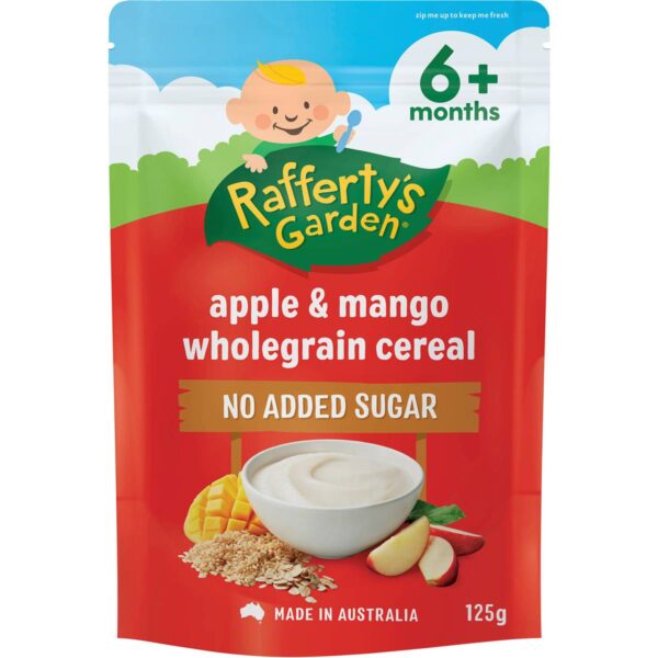 Rafferty's Garden, Apple & Mango, Wholegrain Cereal, 6+ Months
