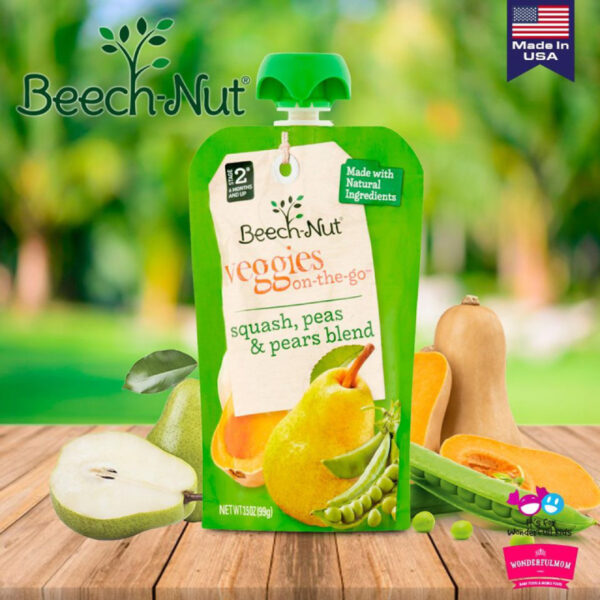 Beech-Nut, Veggies On-the-Go, Squash, Peas & Pears Blend, Stage 2, 6+ Months