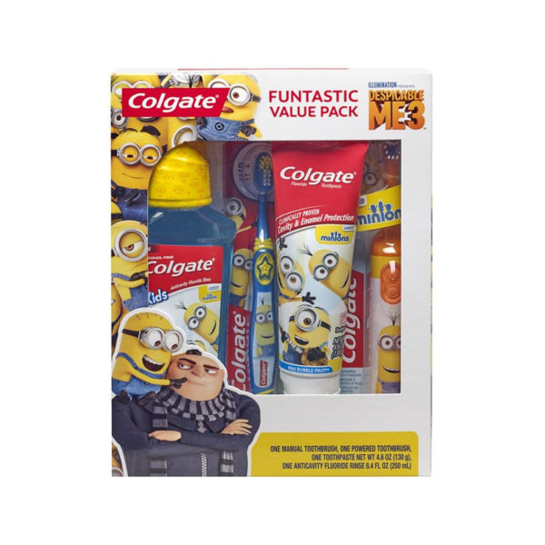 Colgate Kids, Toothbrush, Toothpaste, Mouthwash Gift Set, Minions