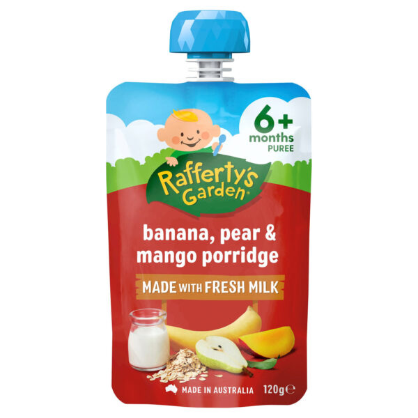 Rafferty's Garden, Banana Pear and Mango, Porridge for 6+ Month Babies