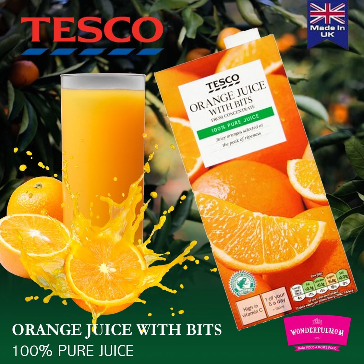 TESCO Orange Juice With Bits Wonderfulmom.lk