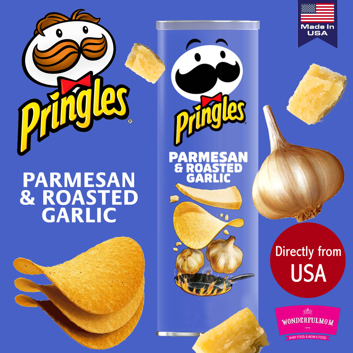PRINGLES - Parmesan & Roasted Garlic Chips - Wonderfulmom.lk