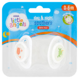 ASDA - Little Angels, Day & Night Soothers, 0 - 6 Months